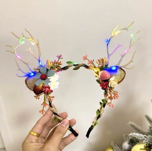 Головные уборы из рога оленя Mori Super Fairy Cyber Red Светящийся олень Эльф Стрельба Рождественские аксессуары для волос Светящаяся повязка на голову