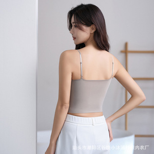 Shang Qianni 2225 Ice Silk Traceless Beautiful Back Tube Top Fashionable All-match Fixed Cup Anti-running Women's Small Camisole