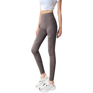 Yiwei new autumn and winter thickened brushed pocket hip lifting Barbie pants high waist belly contracting hip slimming leg seamless leggings