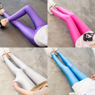 18-color Tight Slim Colorful Leggings Women's Candy-colored Fluorescent Leggings Nine-point Fitness Pants for Summer plus size