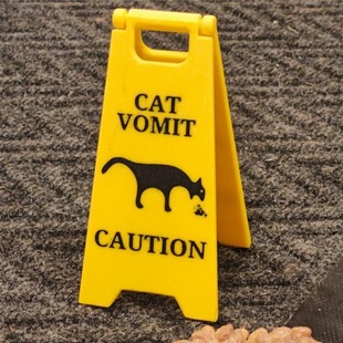 Трансграничный новый cat vomit sign собака собака кошка рвота знак 3D печатный орнамент предупреждающий орнамент