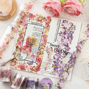 Dream Flower Wizard of Oz Vintage Flower Tape Decoration Hand Account Waterproof Pet Small Fresh Landscape Collage Diy Hand Account Sticker
