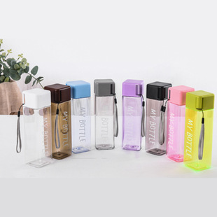 Simple square water Cup wholesale personalized creative online red portable advertising gift plastic cup LOGO