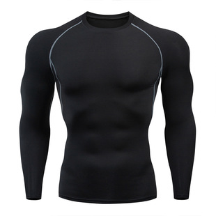 Quick-drying tights men's long-sleeved sports suit top running fitness stretch basketball suit base spring and summer