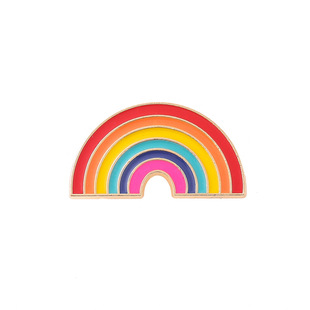Cross-border Amazon Rainbow Love Letter Brooch Badge Creative Metal Rainbow Bridge Heart Brooch Collar Pin Accessories