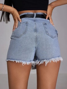Шорты джинсовые Women's Denim Short Pants High Waist All-match Slim-fit Culottes