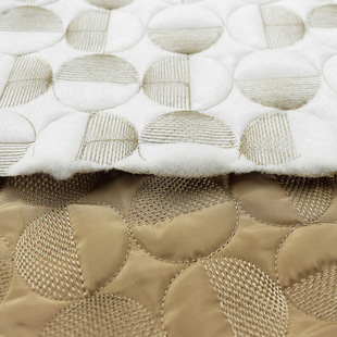Embroidered fabric polyester imitation memory padded cotton round pull needle autumn and winter cotton clothing bag hand made cotton embroidery fabric