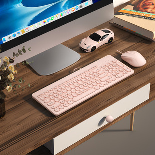 BOW Hango Ноутбук Внешняя USB-клавиатура-мышь набор для девочек, чтобы отключить звук и печатать беспроводную
