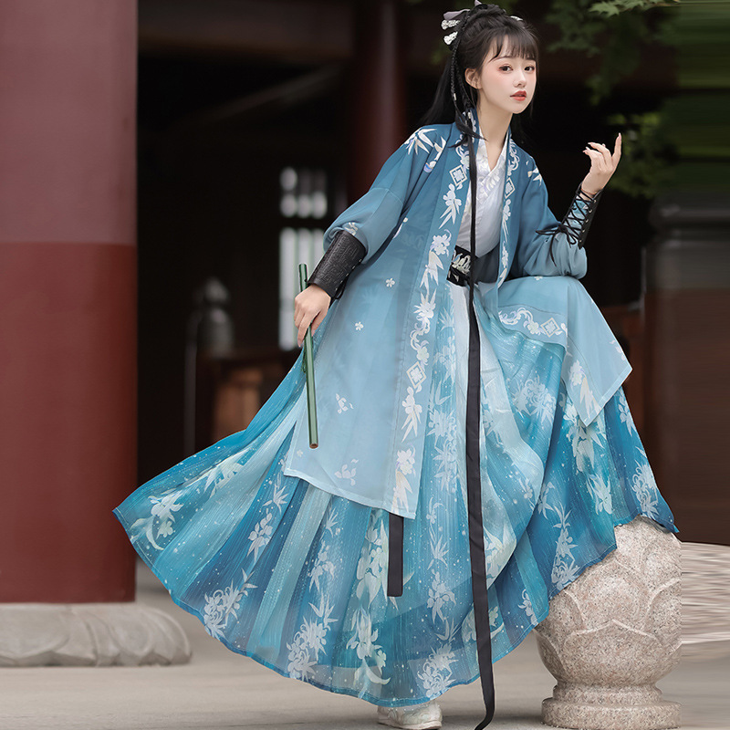 New Original Hanfu for Women, Stunning Song-Style Waist-Length Robe, Chinese Style Ink Painting, Unisex Adult Ancient Costume for Daily Wear