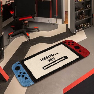 Game Machine Flocking Carpet Living Room Sofa Bay Window Carpet Red and Blue Handheld Handset Handle Creative E-sports Room Bedside Bedroom Blanket