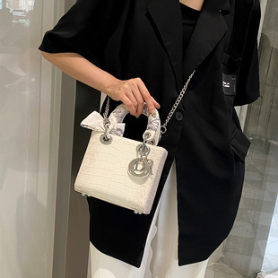 Crocodile Style Toffy Bag Women's 2024 New High-end Niche Chain Bag All-match Shoulder Crossbody Handbag All-match