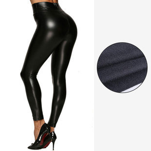 Cross-border Foreign Trade PU Leather Pants Women's European and American AliExpress New Autumn Outer Wear Tight Women's Solid Color Leggings