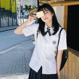 Taiwan Attached High School Uniform Summer Shirt suit jk Uniform Female Senior high school Students College Style Games Graduation Class Uniform