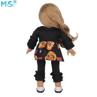 18 inch American doll Halloween clothes suit bald doll fashion pumpkin head clothes 43cm doll clothes