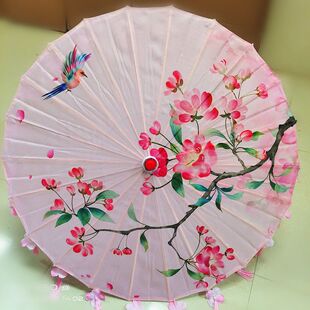 Oil Paper Umbrella Antique Umbrella Men's and Women's Hanfu Dance Umbrella Rain-proof Indoor and Outdoor Decorative Ceiling Umbrella Oil Paper Umbrella Ping Run