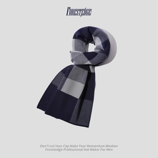 Winter Scarf Men's 2024 Trendy Brand All-match Birthday Gift Thickened Cold-proof Warm Japanese Boy's Wool Scarf