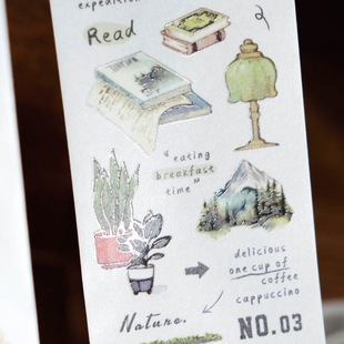 Twilight and paper tape appointment holiday series literature and art retro hand-painted hand-painted account decoration material cycle paste 6