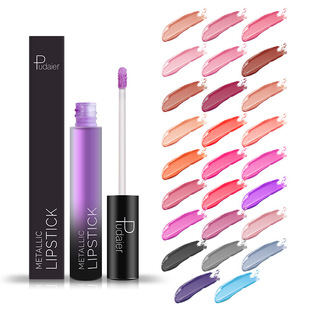 Cross-border Pudaier26 color round tube frosted lip glaze matte matte fog surface does not fade non-stick cup liquid lipstick lip glaze