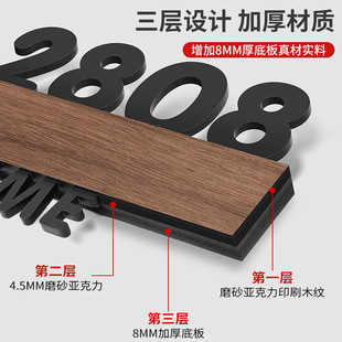 Acrylic door plate number plate home hotel room number entry door plate Ping An Xi le creative decorative signboard