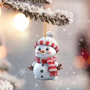 Cross-border New Cute Cartoon Christmas Snowman Car Pendant Home Christmas Tree Ornaments Pendant Christmas Decoration