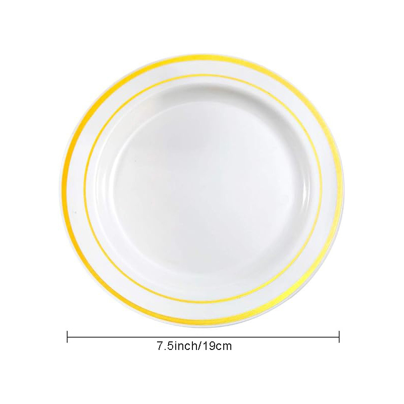 WELLIFE 600Pcs Clear Gold Plastic Plates, Clear Disposable