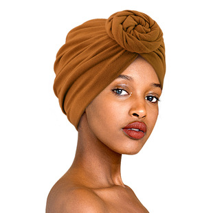 Donut turban cap ball cap chemotherapy cap knotted pullover hat Indian cap TJM-282