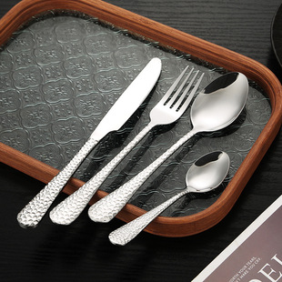 Cross-border embossed 1010 stainless steel western-style tableware hotel steak knife fork spoon vintage four-piece suit