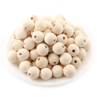 Wood log color round wood beads with holes round ball wooden beads DIY jewelry accessories hand string necklace accessories