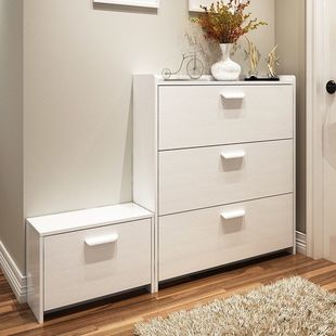 Door Shoe Cabinet Home Turning Bucket Large Capacity Dustproof White Shoe Rack Simple Hall Cabinet Simple Jing Feng Hong