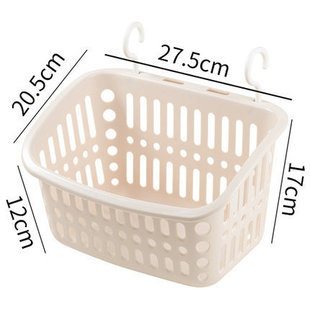 Household Storage Basket Bathroom Hanging Basket Toilet Plastic Hangable Bath Basket Wall Hanging Storage Frame Storage Rack Wholesale