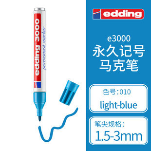 Wholesale Eddy edding3000 durable marker non-erasable oily marker pen round head 1.5-3mm