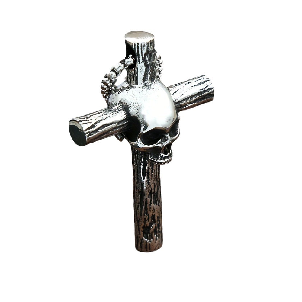 Hip-Hop Skull Cross Alloy Necklace Hot-Selling Item Temu Shein Aliexpress Amazon Bestseller