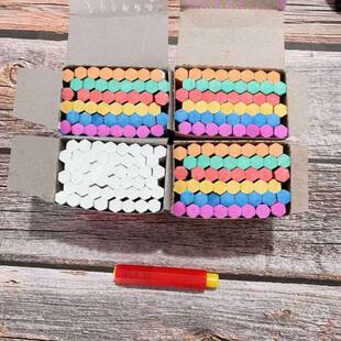 [eraser pen set] white chalk color 192 dust-free color hexagonal children's chalk without wholesale