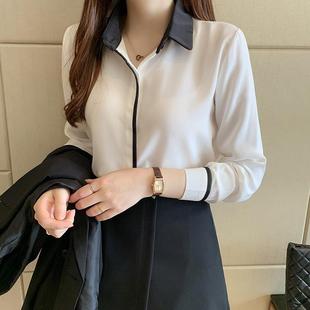 2024 Spring and Autumn new fashion Western style white formal shirt women's long sleeve chiffon professional shirt temperament top