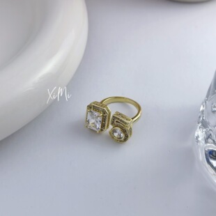 Digital 5-character diamond ring women's opening ins zircon ring elegant temperament European and American simple personality