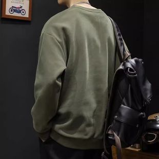 Spring and Autumn New recommend Round Neck Sweatshirt Men's Pocket High Quality Zipper Plus Fertilizer Plus Loose plus size Niche Trendy Top