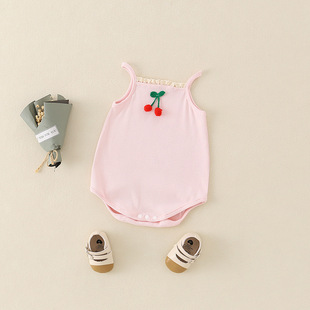 2025 Summer New Baby Clothes Girl's Wrap Fat Clothes Baby Girl's Cute Sling Summer Thin Climbing Clothes