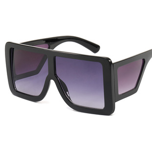 European and American New Large Frame Sunglasses Women's Internet Celebrity Square Big Face Sunglasses Personalized Wide Leg Cross-border Anti-UV Glasses