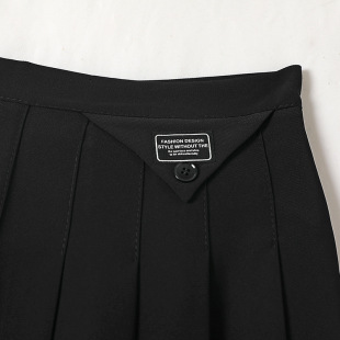 Anti-Exposure Pleated Skirt for Women 2024 Autum New High-Waist Slim Preppy Style Suit A-Line Skirt 8309