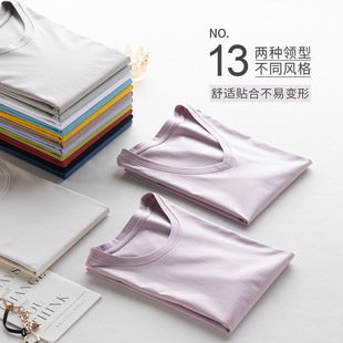 Yuyue 2025 mulberry silk mercerized cotton cool feeling non-ironing 13 color T-shirt summer cool silky mulberry silk top women