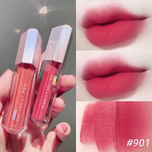 TikTok Explosions Velvet Lip Glaze Matte Fog Surface Not Stick Cup Easy to Color Lasting Lipstick Lip Glaze White Beauty Makeup Students