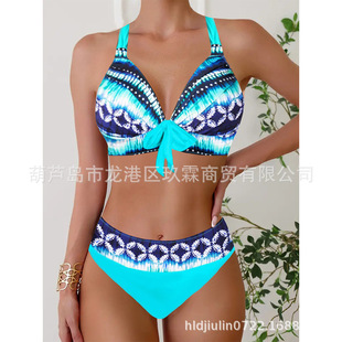 2022 Swimsuit New Cross-border Amazon European and American Triangle Halter bikini Split Large Size Swimsuit bikini