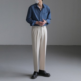 Nengmeng Korean Style Boys Loose Straight Trousers Spring and Autumn Youth Draping Wide Leg Pants Light Mature Men's Casual Pants