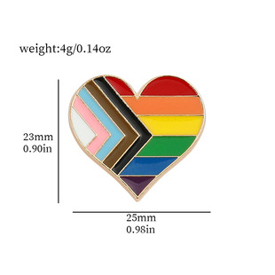 Cross-border hot sale creative personality Rainbow Series metal badge love flag letter multiple rainbow color brooch