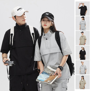 Casual Sports Short-sleeved 2024 Summer New Couple Outdoor T-shirt Japanese Retro Trendy Top for Men and Women