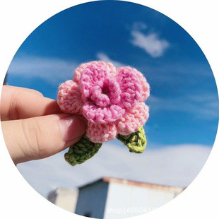 Hand-woven wool crochet romantic rose collar diy hand crochet three-dimensional knitted wool flower accessories