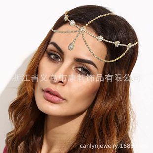 Silver rhinestone Amazon hair accessories supply Head Chain Jewelry