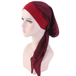 Pastoral-style silk-like turban hat elastic hair band braid hat pirate hat chemotherapy hat turban hat