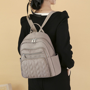 Cross-border New 2023 Casual Korean Style Women's Oxford Backpack Fashionable Simple Urban Commuter Travel Backpack