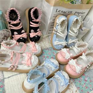 Original cute big toe shoes Lolita single shoes lace bow jk uniform shoes Lolita soft girl leather shoes for women